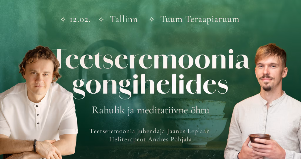 Andres Põhjala ja Jaanus Leplaan teetseremoonia ja gongirännak